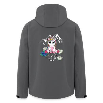 Alpen Einhorn Bergsteiger Bergsport Kind abseilen - Recycelte Männer Softshell-Jacke von Stanley/Stella - Anthrazit - Hinten - AI Model Male 185 light (185cm)