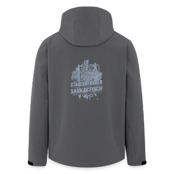 Ich bin Staplerfahrer wenn ich sarkastisch werde - Recycelte Männer Softshell-Jacke von Stanley/Stella - Anthrazit - Hinten - AI Model Male 185 light (185cm)