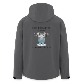 Ich schwitze nicht ich glitzere Dickes Nilpferd - Recycelte Männer Softshell-Jacke von Stanley/Stella - Anthrazit - Hinten - AI Model Male 185 light (185cm)