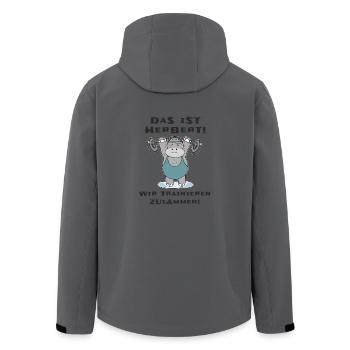 Das ist Herbert wir trainieren zusammen Krafsport - Recycelte Männer Softshell-Jacke von Stanley/Stella - Anthrazit - Hinten - AI Model Male 185 light (185cm)