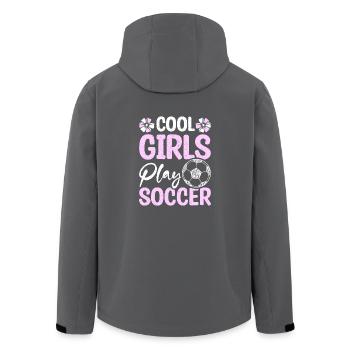 Cool girls play soccer - Recycelte Männer Softshell-Jacke von Stanley/Stella - Anthrazit - Hinten - AI Model Male 185 light (185cm)