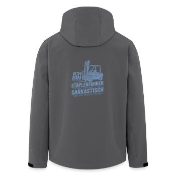 Staplerfahrer Wenn ich sarkastisch werde wirds - Recycelte Männer Softshell-Jacke von Stanley/Stella - Anthrazit - Hinten - AI Model Male 185 light (185cm)