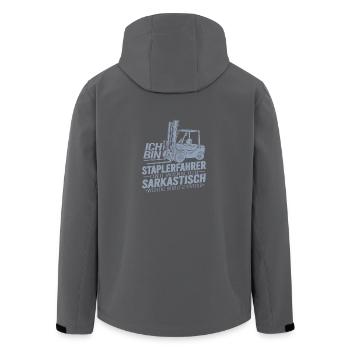 Staplerfahrer Wenn ich sarkastisch werde wirds - Recycelte Männer Softshell-Jacke von Stanley/Stella - Anthrazit - Hinten - AI Model Male 185 light (185cm)