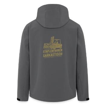 Staplerfahrer Wenn ich sarkastisch werde wirds - Recycelte Männer Softshell-Jacke von Stanley/Stella - Anthrazit - Hinten - AI Model Male 185 light (185cm)