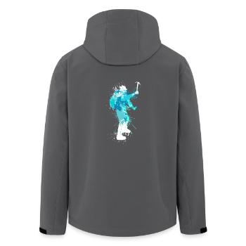 Splash Wintersport Ice climbing - Recycelte Männer Softshell-Jacke von Stanley/Stella - Anthrazit - Hinten - AI Model Male 185 light (185cm)