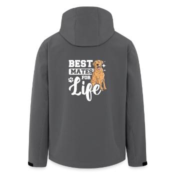 Best mates for life Labrador - Recycelte Männer Softshell-Jacke von Stanley/Stella - Anthrazit - Hinten - AI Model Male 185 light (185cm)