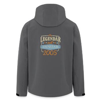 legendär seit Januar 2005 - Recycelte Männer Softshell-Jacke von Stanley/Stella - Anthrazit - Hinten - AI Model Male 185 light (185cm)