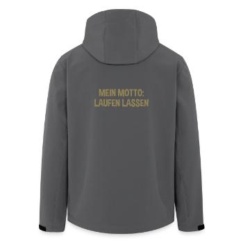 Mein Motto: laufen lassen - Recycelte Männer Softshell-Jacke von Stanley/Stella - Anthrazit - Hinten - AI Model Male 185 light (185cm)