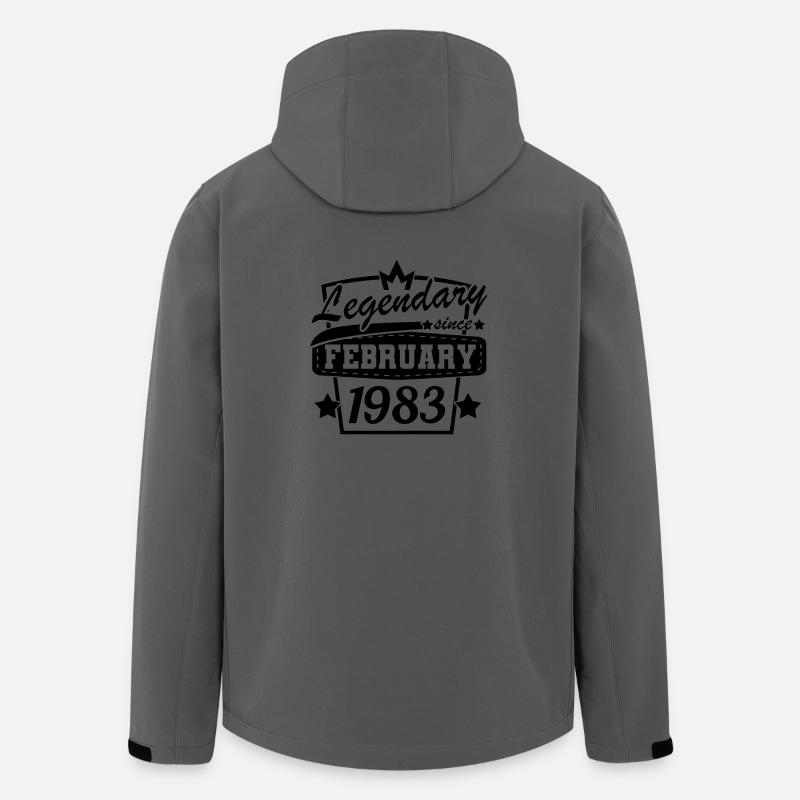 Février 1983 Anniversaire Rétro - Veste softshell homme en polyester recyclé Stanley/Stella - charbon
