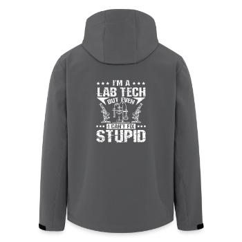 I'm a lab tech but even I can't fix stupid - Recycelte Männer Softshell-Jacke von Stanley/Stella - Anthrazit - Hinten - AI Model Male 185 light (185cm)