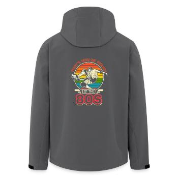 Wie wir in die 80er bewegt haben, Skateboarding - Recycelte Männer Softshell-Jacke von Stanley/Stella - Anthrazit - Hinten - AI Model Male 185 light (185cm)
