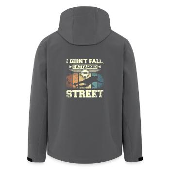 I didn't fall I attacked the street, skateboarding - Recycelte Männer Softshell-Jacke von Stanley/Stella - Anthrazit - Hinten - AI Model Male 185 light (185cm)