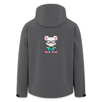 Leseratte Maus im Buch - Recycelte Männer Softshell-Jacke von Stanley/Stella - Anthrazit - Hinten - AI Model Male 185 light (185cm)
