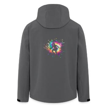 Tie dye Basketball Mädchen - Recycelte Männer Softshell-Jacke von Stanley/Stella - Anthrazit - Hinten - AI Model Male 185 light (185cm)