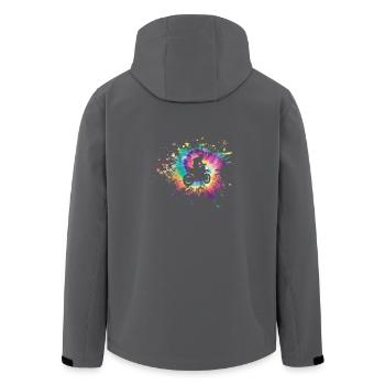 Tie dye Motocross Dirt Bike - Recycelte Männer Softshell-Jacke von Stanley/Stella - Anthrazit - Hinten - AI Model Male 185 light (185cm)