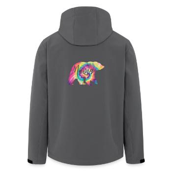 Tie Dye Mama bär - Recycelte Männer Softshell-Jacke von Stanley/Stella - Anthrazit - Hinten - AI Model Male 185 light (185cm)