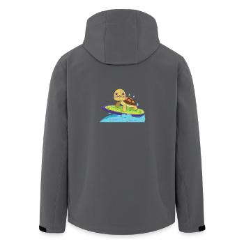 Schildkröte auf surfbrett - Recycelte Männer Softshell-Jacke von Stanley/Stella - Anthrazit - Hinten - AI Model Male 185 light (185cm)