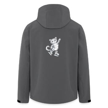 Katze auf Schlittschuhen Zeichnung - Recycelte Männer Softshell-Jacke von Stanley/Stella - Anthrazit - Hinten - AI Model Male 185 light (185cm)