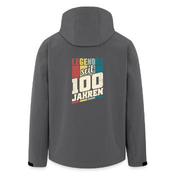 100. Geburtstag Legendär Seit 100 Jahren Hundert - Recycelte Männer Softshell-Jacke von Stanley/Stella - Anthrazit - Hinten - AI Model Male 185 light (185cm)