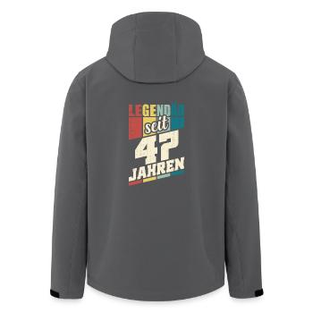 47. Geburtstag Legendär Seit 47 Jahren Legende 47 - Recycelte Männer Softshell-Jacke von Stanley/Stella - Anthrazit - Hinten - AI Model Male 185 light (185cm)