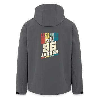86. Geburtstag Legendär Seit 86 Jahren Legende 86 - Recycelte Männer Softshell-Jacke von Stanley/Stella - Anthrazit - Hinten - AI Model Male 185 light (185cm)