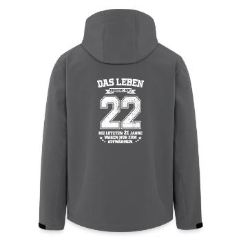 22. Geburtstag Geschenk Das Leben Beginnt Mit 22 - Recycelte Männer Softshell-Jacke von Stanley/Stella - Anthrazit - Hinten - AI Model Male 185 light (185cm)