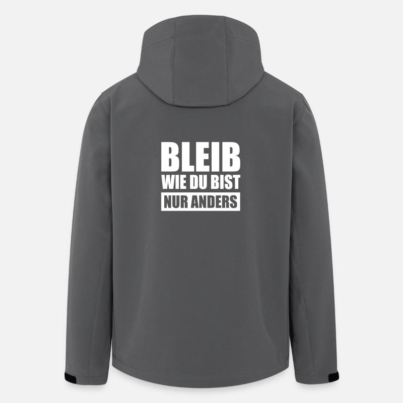 Bleib Wie Du Bist Nur Anders Kompliment Sarkasmus - Recycelte Männer Softshell-Jacke von Stanley/Stella - Anthrazit