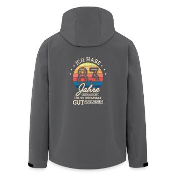 83. Geburtstag Geschenk Habe 83 Jahre Gebraucht - Recycelte Männer Softshell-Jacke von Stanley/Stella - Anthrazit - Hinten - AI Model Male 185 light (185cm)
