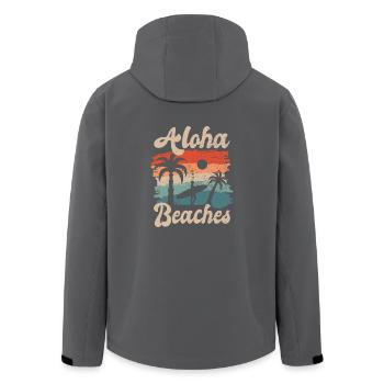 Aloha Beaches Sommer Strand Party Surfen Hawaii - Recycelte Männer Softshell-Jacke von Stanley/Stella - Anthrazit - Hinten - AI Model Male 185 light (185cm)