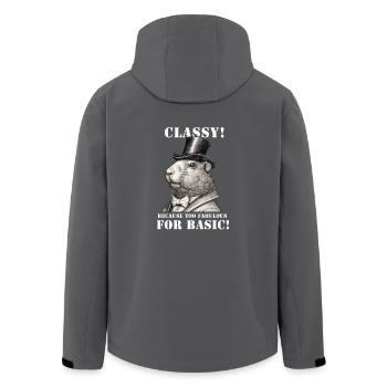 Capybara - Recycelte Männer Softshell-Jacke von Stanley/Stella - Anthrazit - Hinten - AI Model Male 185 light (185cm)