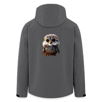 Eule Schleiereule Geschenk Kauz Uhu Owl Süße Eulen - Recycelte Männer Softshell-Jacke von Stanley/Stella - Anthrazit - Hinten - AI Model Male 185 light (185cm)