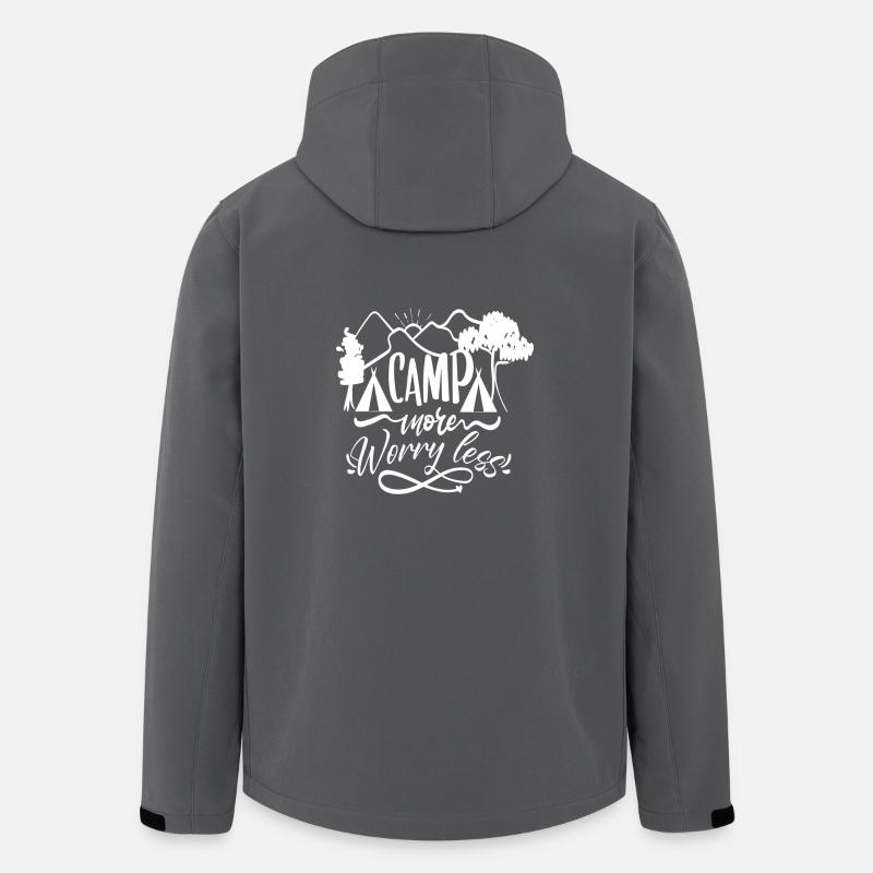 Campez plus, souciez-vous moins - Veste softshell homme en polyester recyclé Stanley/Stella - charbon