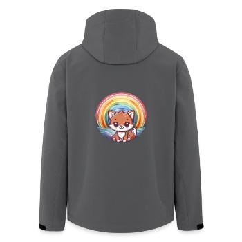 Fuchs Füchse Kinder Kind - Recycelte Männer Softshell-Jacke von Stanley/Stella - Anthrazit - Hinten - AI Model Male 185 light (185cm)