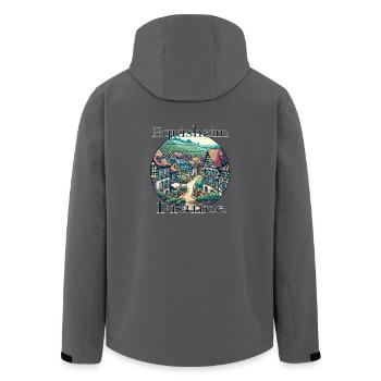 Frankreich Eguisheim Altstadt Berge Landschaft - Recycelte Männer Softshell-Jacke von Stanley/Stella - Anthrazit - Hinten - AI Model Male 185 light (185cm)