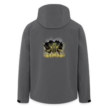 mystisch Wald Hirsche Hirsch Rotwild Natur Rehbock - Recycelte Männer Softshell-Jacke von Stanley/Stella - Anthrazit - Hinten - AI Model Male 185 light (185cm)