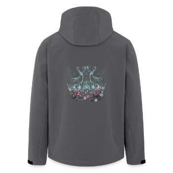 Hirsch Hirsche Wild Blumen Natur Waldtiere Rehbock - Recycelte Männer Softshell-Jacke von Stanley/Stella - Anthrazit - Hinten - AI Model Male 185 light (185cm)