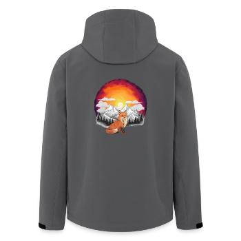 Natur Fuchs Füchse Gebirge Berge Füchsin - Recycelte Männer Softshell-Jacke von Stanley/Stella - Anthrazit - Hinten - AI Model Male 185 light (185cm)