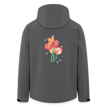 Blumen Blume Garten Gärtner Hobbygärtner - Recycelte Männer Softshell-Jacke von Stanley/Stella - Anthrazit - Hinten - AI Model Male 185 light (185cm)