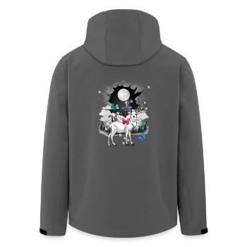 mystisch Hirsch Hirsche Rehbock Vollmond Natur - Recycelte Männer Softshell-Jacke von Stanley/Stella - Anthrazit - Hinten - AI Model Male 185 light (185cm)
