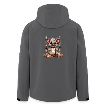 Lustige Hyäne schaukelt Cartoon Spielplatz - Recycelte Männer Softshell-Jacke von Stanley/Stella - Anthrazit - Hinten - AI Model Male 185 light (185cm)