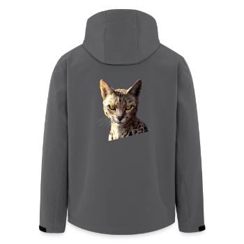 Savannah Katze Cat Mama Süße Serval Leopard Katzen - Recycelte Männer Softshell-Jacke von Stanley/Stella - Anthrazit - Hinten - AI Model Male 185 light (185cm)