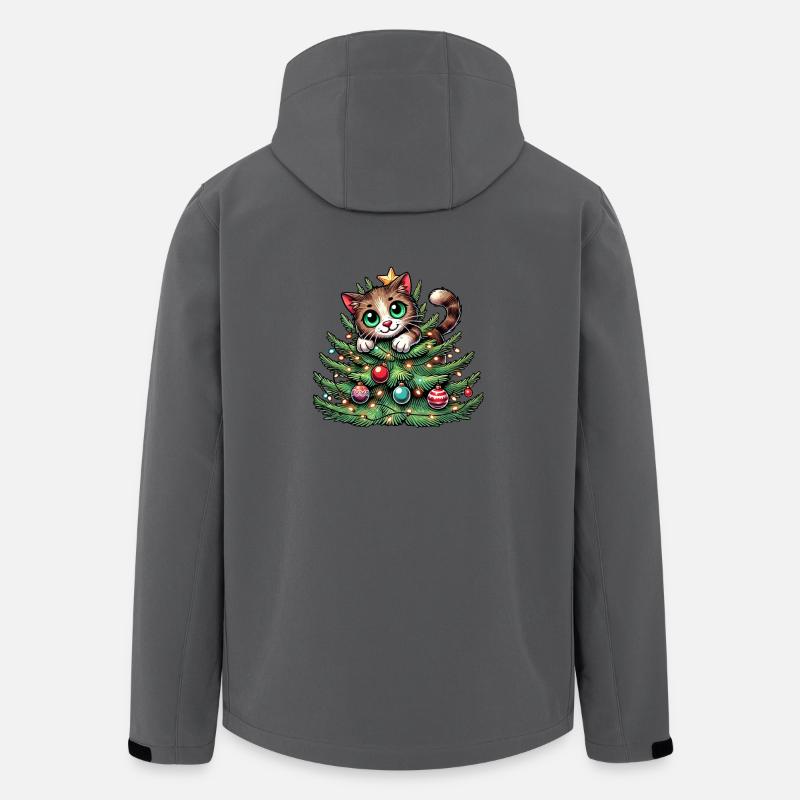 Weihnachtsbaum Katze Weihnachtsmann Comic - Recycelte Männer Softshell-Jacke von Stanley/Stella - Anthrazit