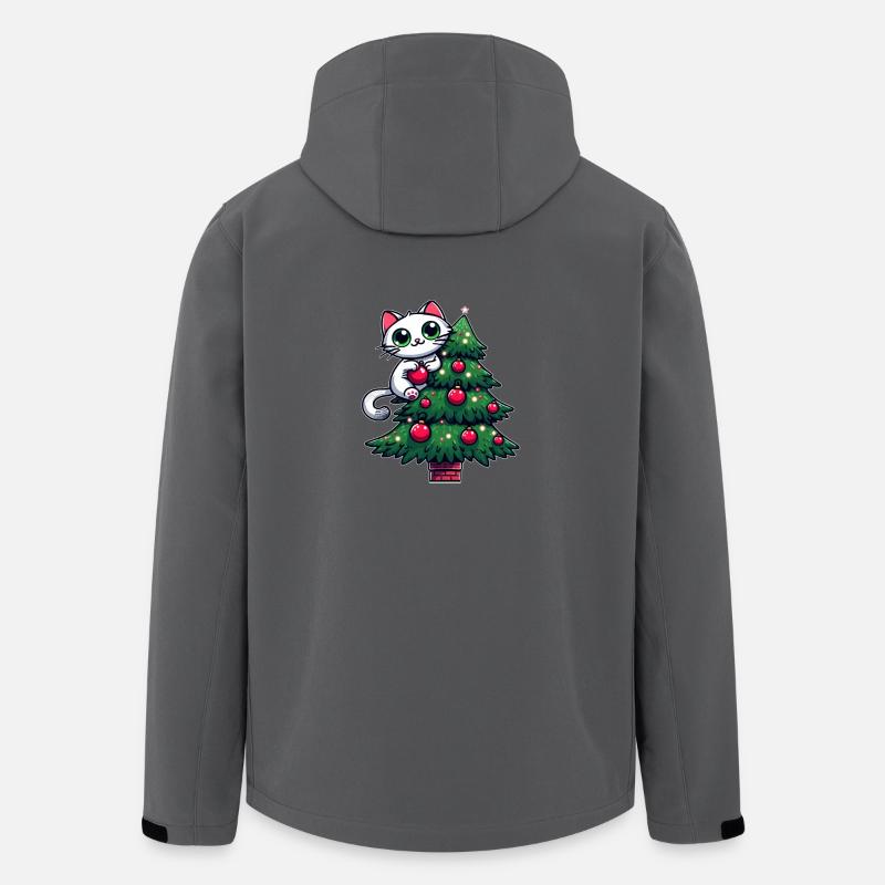 Süße Katze Weihnachten Comic Tannenbaum - Recycelte Männer Softshell-Jacke von Stanley/Stella - Anthrazit