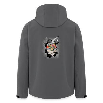Nordsee Ostsee Grüße Seemänner Seefahrer Möwen - Recycelte Männer Softshell-Jacke von Stanley/Stella - Anthrazit - Hinten - AI Model Male 185 light (185cm)