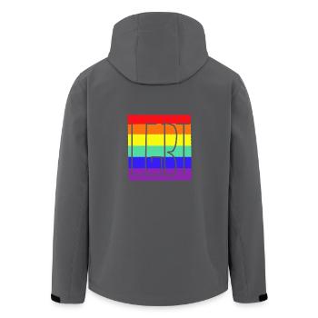 LGBT Regenbogenfahne Gay Pride - Recycelte Männer Softshell-Jacke von Stanley/Stella - Anthrazit - Hinten - AI Model Male 185 light (185cm)