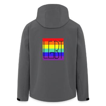 LGBT Regenbogen Regenbogenfahne Gay Pride - Recycelte Männer Softshell-Jacke von Stanley/Stella - Anthrazit - Hinten - AI Model Male 185 light (185cm)