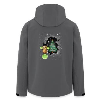 Winter Erdnuss Kohl König Gemüse Xmas Vegetarisch - Recycelte Männer Softshell-Jacke von Stanley/Stella - Anthrazit - Hinten - AI Model Male 185 light (185cm)