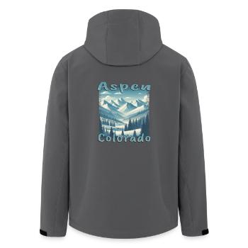 Aspen Winter Ski Snowboard Urlaub Grunge - Recycelte Männer Softshell-Jacke von Stanley/Stella - Anthrazit - Hinten - AI Model Male 185 light (185cm)