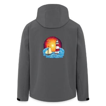 Leuchtturm Segelschiff maritim Schiffe Schiff - Recycelte Männer Softshell-Jacke von Stanley/Stella - Anthrazit - Hinten - AI Model Male 185 light (185cm)