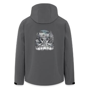 Hirsch Hirsche Rehbock Rentiere Elch Rehkitz - Recycelte Männer Softshell-Jacke von Stanley/Stella - Anthrazit - Hinten - AI Model Male 185 light (185cm)